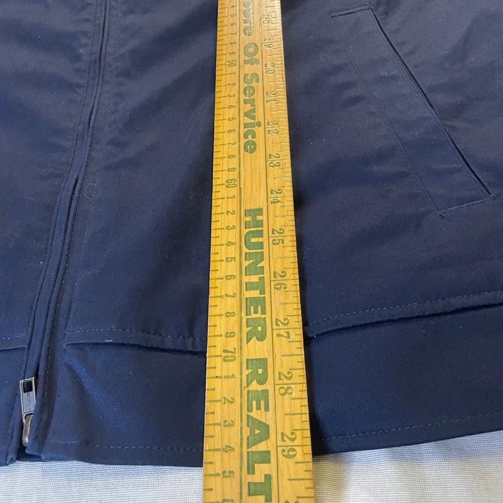 Brooks Brothers Jacket Mens XL Navy Blue Harrington Plaid Lined Full Zip Cotton